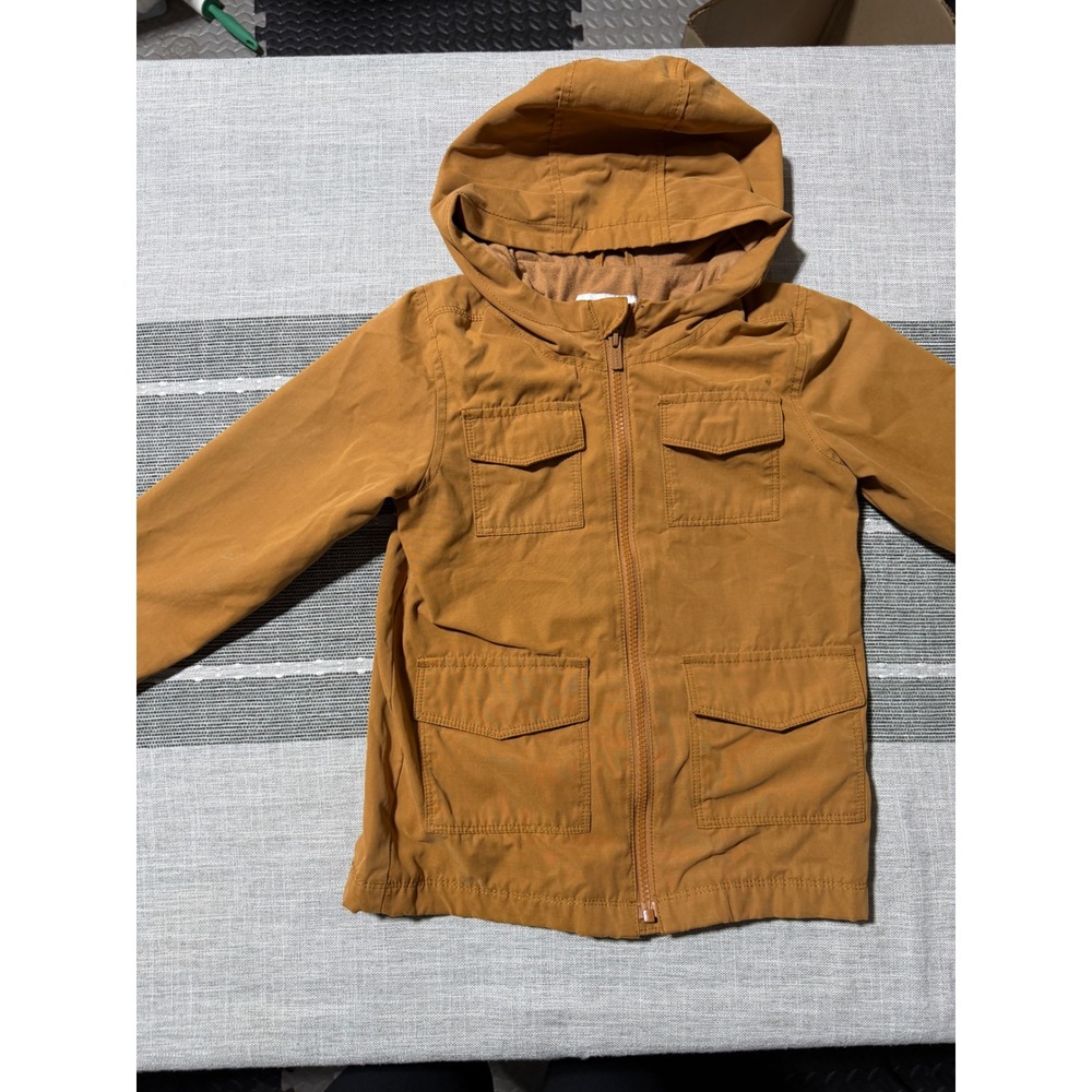 Kids Old Navy Hooded Utility Jacket Mustard Yellow Size 5T